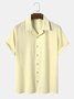 Men's Plain Seersucker Wrinkle Free Casual Shirts Multicolor Basic Tops
