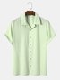 Men's Plain Seersucker Wrinkle Free Casual Shirts Multicolor Basic Tops