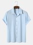 Men's Plain Seersucker Wrinkle Free Casual Shirts Multicolor Basic Tops