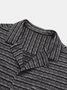 Men's Striped Textured Seersucker Wrinkle-Free Casual Short Sleeve Shirt with Pockets