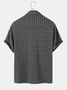 Men's Striped Textured Seersucker Wrinkle-Free Casual Short Sleeve Shirt with Pockets