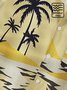 Men's Vintage Wrinkle Free Casual Shirts Beach Palms Sunset Seersucker Tops