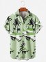 Men's Vintage Wrinkle Free Casual Shirts Beach Palms Sunset Seersucker Tops