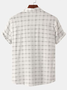 Cotton Linen Style American Casual Striped Plaid Versatile Linen Shirt
