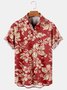 Holiday Style Hawaiian Series Plant Flower Leaf Element Lapel Short-Sleeved Shirt