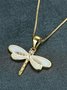 Ethnic Vintage White Opal Dragonfly Ladies Pendant Necklace Dresses Jewelry