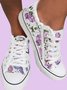 Butterfly Floral Light Lace Up Canvas Sneakers