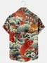 Men's Vintage Koi Transfer Print Short Sleeve Shirt