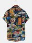 Men's Vintage Hawaiian Shirts Route 66 Classic Car Quick Dry Wrinkle Free Plus Size Tops