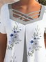 Women Casual Short Sleeve Floral Shirts & Tops