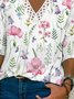 Women Long Sleeve Paneled Floral Shirts & Tops
