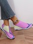 Thick Sole Color Blocking Fly Woven Mesh Slip-On Sneakers Lazy Casual Shoes