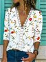 Women Casual Paneled Floral Shirts & Tops