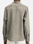 Cotton Linen Holiday Casual Long Sleeve Shirts Palm Tree Car Beach Plus Size Breathable Tops