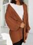 Buttoned Solid Long Sleeve Shift Knitted Sweater Cardigan