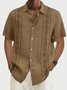 Men's Casual Basics Geometric Short Sleeve Shirt Printed Short Sleeve Cotton Linen Shirt
