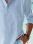 Plain Color Casual Stand Collar Long Sleeve Shirt
