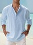 Plain Color Casual Stand Collar Long Sleeve Shirt