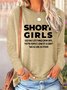 Women's Short Girls Funny Graphic Print Casual Text Letters Cotton-Blend Top