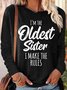 Womens Funny Sister Gift Old Sister Casual Tops