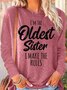 Womens Funny Sister Gift Old Sister Casual Tops