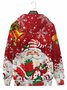  Men's Christmas Hoodies Santa Gift Candy Cane Bells Red Plus Size Sweatshirts