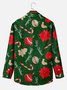  Men's Holiday Christmas Hawaiian Button Long Sleeve Shirt