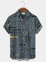 Men's Vintage Hawaiian Shirts Geometric Space Art Wrinkle Free Plus Size Camp Shirts