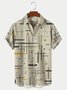 Men's Vintage Hawaiian Shirts Geometric Space Art Wrinkle Free Plus Size Camp Shirts