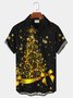  Men's Casual Shirt Purple Christmas Tree Hawaiian Short Sleeve Shirt