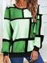 Crew Neck Loose Geometric Casual Sweatshirt