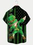 Dabbing St Patricks Day Shamrock Flag Print Men's Hawaiian Shirt Casual Comfort Plus Size Shirt