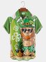 St. Patrick's Day Green Shamrock Hawaiian Men's Short Sleeve Shirt