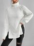 Women Casual Long Sleeve Solid Turtleneck Sweater