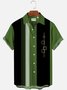 Men's 50's Vintage Casual Bowling Shirts Wrinkle Free Geometric Plus Size Tops