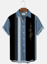 Men's 50's Vintage Casual Bowling Shirts Wrinkle Free Geometric Plus Size Tops