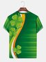 St.Patrick's Men's Short Sleeve T-Shirt Clover Gradient Art Oversized Stretch Tops