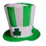  St. Patrick's Irish Green Stripe Bowler Hat Clover Three dimensional Hat
