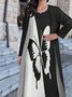 Women Printed Casual Round Neck Two Piece Dresses