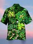  Holiday St. Patrick's Men's Hawaiian Shirt Oversized Stretch  Clover Art Shirts