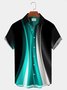 Black Art Gradient Print Men's Black Chest Bag Shirt Plus Size Shirt
