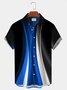  Black Art Gradient Print Men's Black Chest Bag Shirt Plus Size Shirt