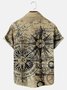  Vintage Navigation Map Compass Print Chest Bag Shirt Plus Size Shirt