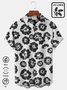 Beach Vacation Ink Flower Men's Hawaiian Shirt  Plus Size Aloha Art Shirts