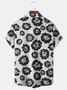 Beach Vacation Ink Flower Men's Hawaiian Shirt  Plus Size Aloha Art Shirts