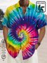 Cotton hemp Tie Dye Ombre Peace & Love Men's Vacation Beach Hawaiian Big & Tall Aloha Wrinkle Free Shirt