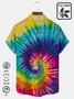 Cotton hemp Tie Dye Ombre Peace & Love Men's Vacation Beach Hawaiian Big & Tall Aloha Wrinkle Free Shirt