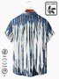 Cotton Linen Art Ombre Textured Print Breast Pocket Shirt Plus Size Resort Shirt