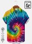 Cotton hemp Tie Dye Ombre Peace & Love Men's Vacation Beach Hawaiian Big & Tall Aloha Wrinkle Free Shirt