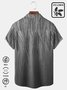  Black Linen Vintage Stripe Print Chest Bag Linen Shirt Plus Size Shirt
